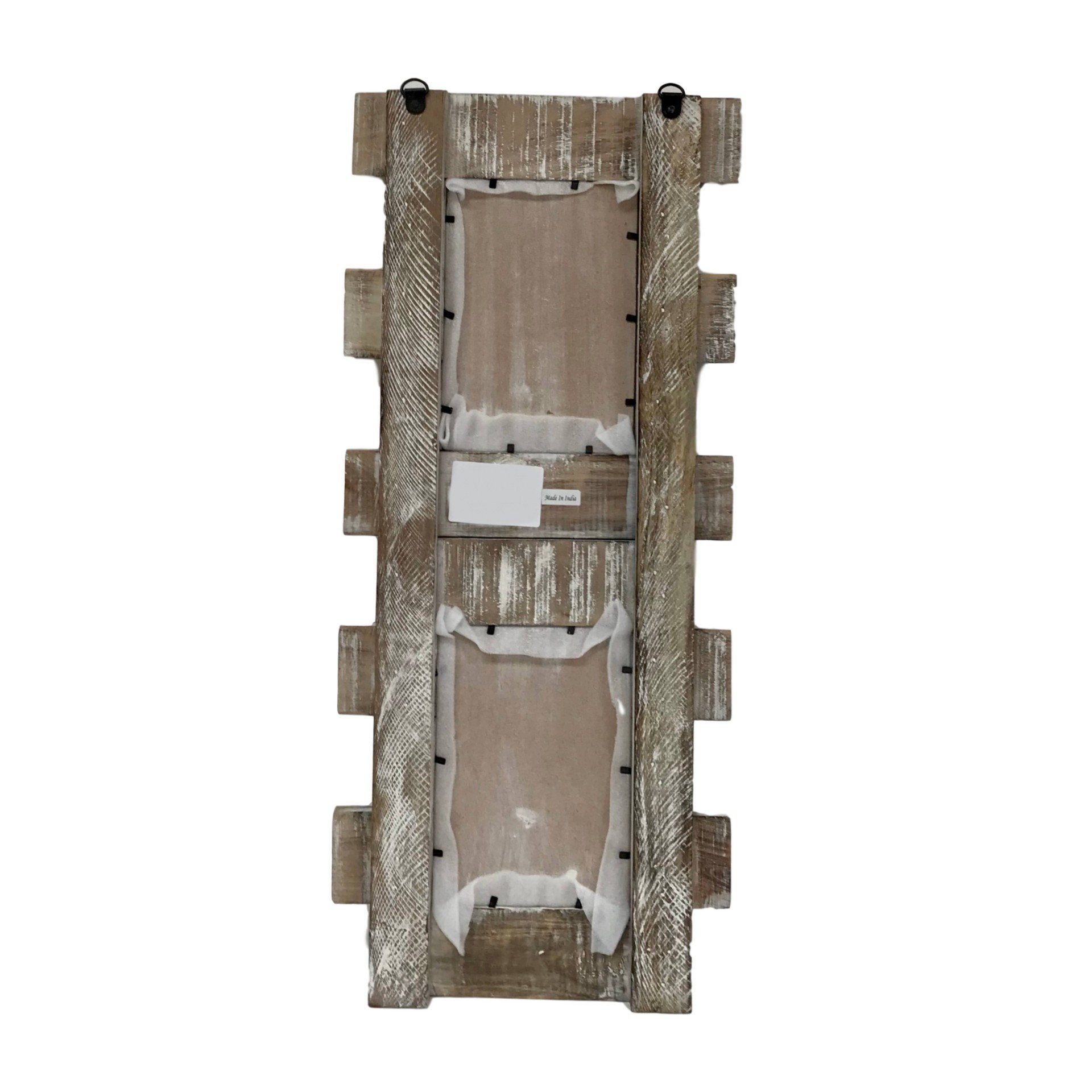 Reclaimed Wood Double 5x7 Wall Photo Frame - White-washed Finish | Farmhouse World
