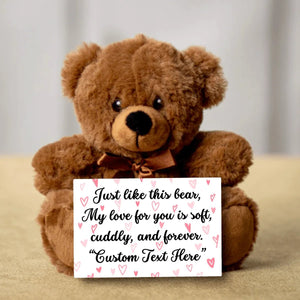Romantic teddy bear gift for her with keepsake love message card