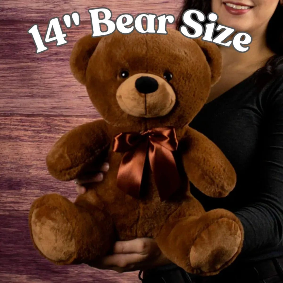 Brown 14"  love bear gift for her with keepsake message card