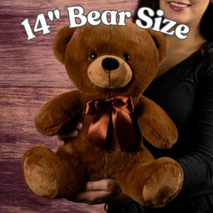 Brown 14"  love bear gift for her with keepsake message card