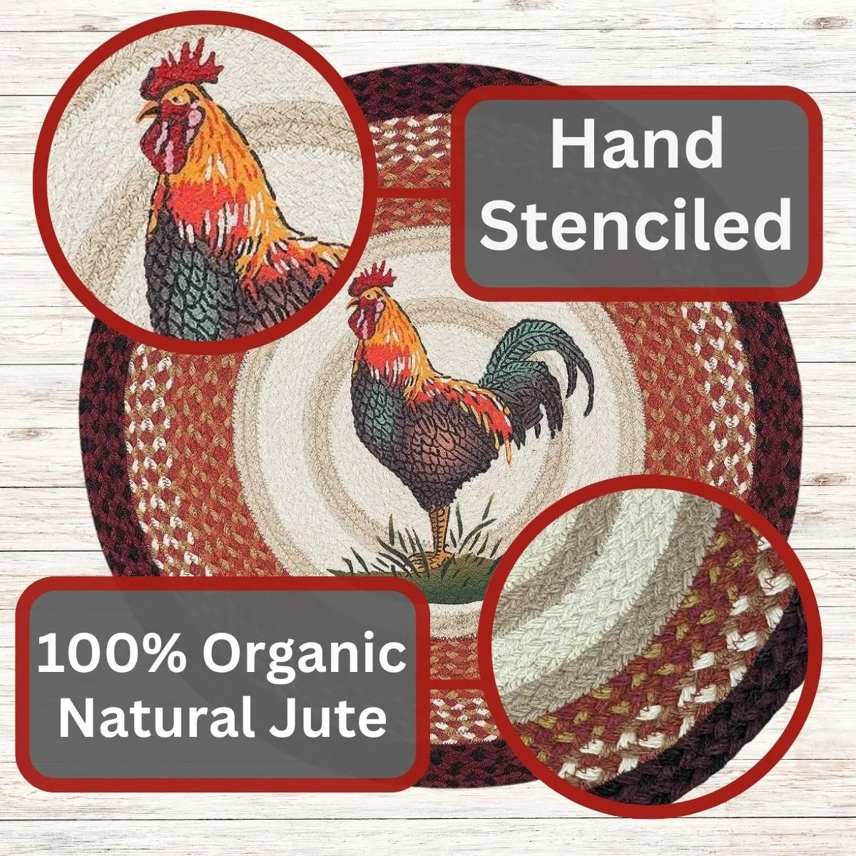Round Rooster Rugs | Farmhouse World