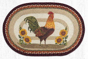 Sunflower Oval Rugs - Handwoven with 100% Natural Jute and Hand-Stenciled | Farmhouse World