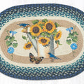 Sunflower Oval Rugs - Handwoven with 100% Natural Jute and Hand-Stenciled | Farmhouse World