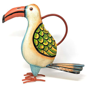 TDecorative metal toucan watering can for garden decor