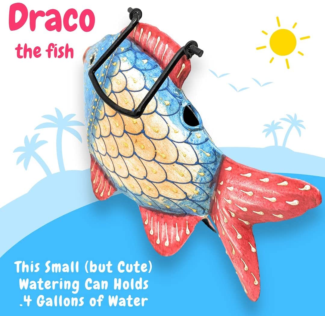 Tropical Fish Metal Watering Can - Fun, Cheerful, and makes a Great Gift | Farmhouse World