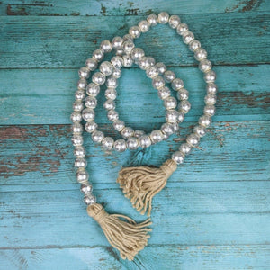Wooden Bead Garland - Silver or Gold | Farmhouse World