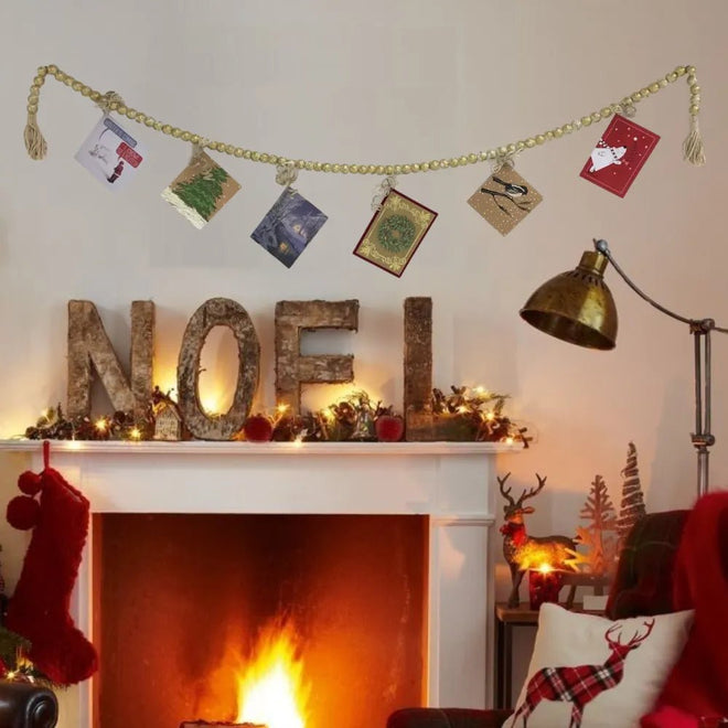 Wooden Bead Garland - Silver or Gold | Farmhouse World