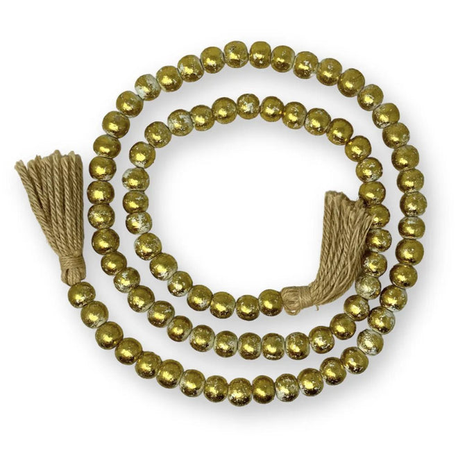 Wooden Bead Garland - Silver or Gold | Farmhouse World