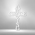Amazing Grace Cross Metal Sign | Farmhouse World