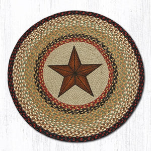 Barn Star Round Rug Handwoven with 100% Natural Jute and Hand Stenciled 27" | Farmhouse World