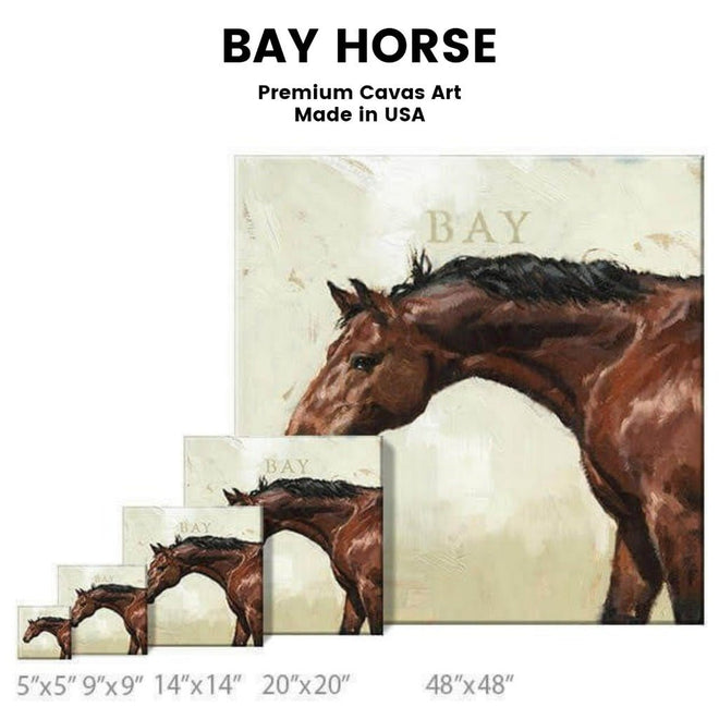 Bay Horse Gallery Wrapped Canvas Wall Art - 5" to 48" Sizes | Farmhouse World