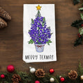 Bluebonnet Christmas Tree Merry Texmas Kitchen Tea Towel | Farmhouse World