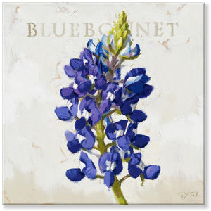Bluebonnet of Texas Flower Gallery Wrapped Canvas Wall Art - 5" to 48" Sizes | Farmhouse World