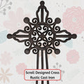 Cast Iron Scroll Cross Garden Art Stake | Farmhouse World