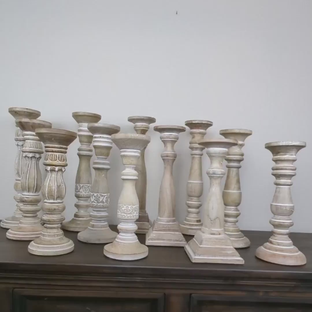 Pillar Candle Holders Set of 3, Wood Candle Holders, Candle Holder Decor, Decorative Candle Holder, Farmhouse Candle Holders Home Decor Gift