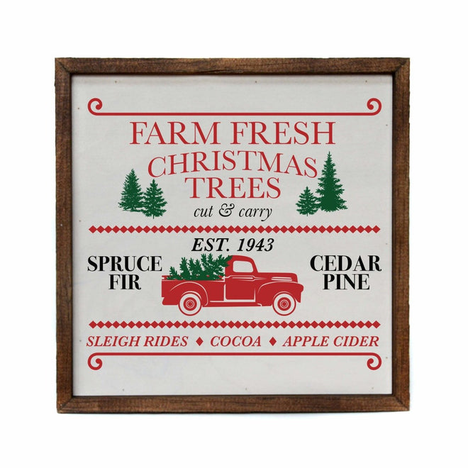 Christmas Decorations - Rustic Christmas Truck Sign 10" | Farmhouse World