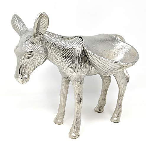 Decorative Cast Aluminum Donkey with Side Saddle Bowls Serving Dish | Farmhouse World