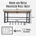 Denali Wood and Metal Organizer Wall Shelf | Farmhouse World