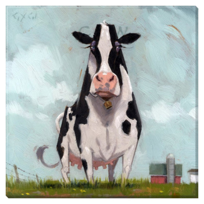 Fanciful Cow Gallery Wrapped Canvas Wall Art - 5" to 48" Sizes | Farmhouse World
