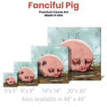 Fanciful Pig Gallery Wrapped Canvas Wall Art - 5" to 48" Sizes | Farmhouse World