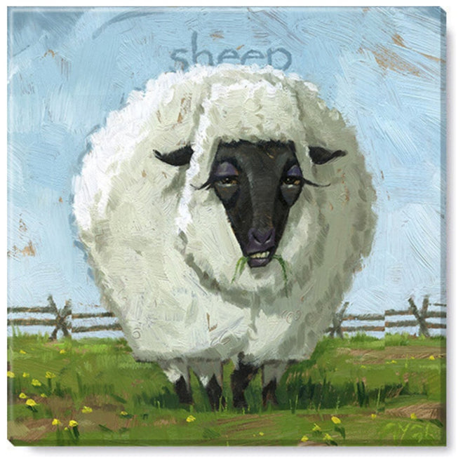 Fanciful Sheep Gallery Wrapped Canvas Wall Art - 5" to 48" Sizes | Farmhouse World