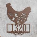 Floral Chicken Address Sign | Farmhouse World
