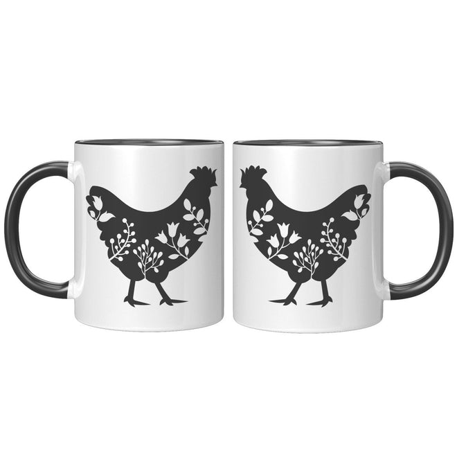 Floral Rooster Mug 11oz | Farmhouse World