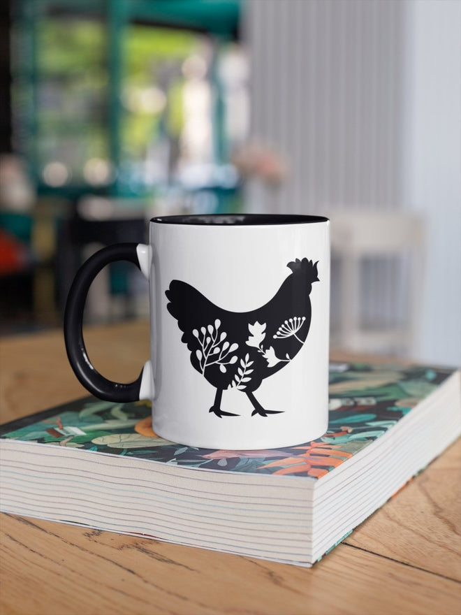 Floral Rooster Mug 11oz | Farmhouse World