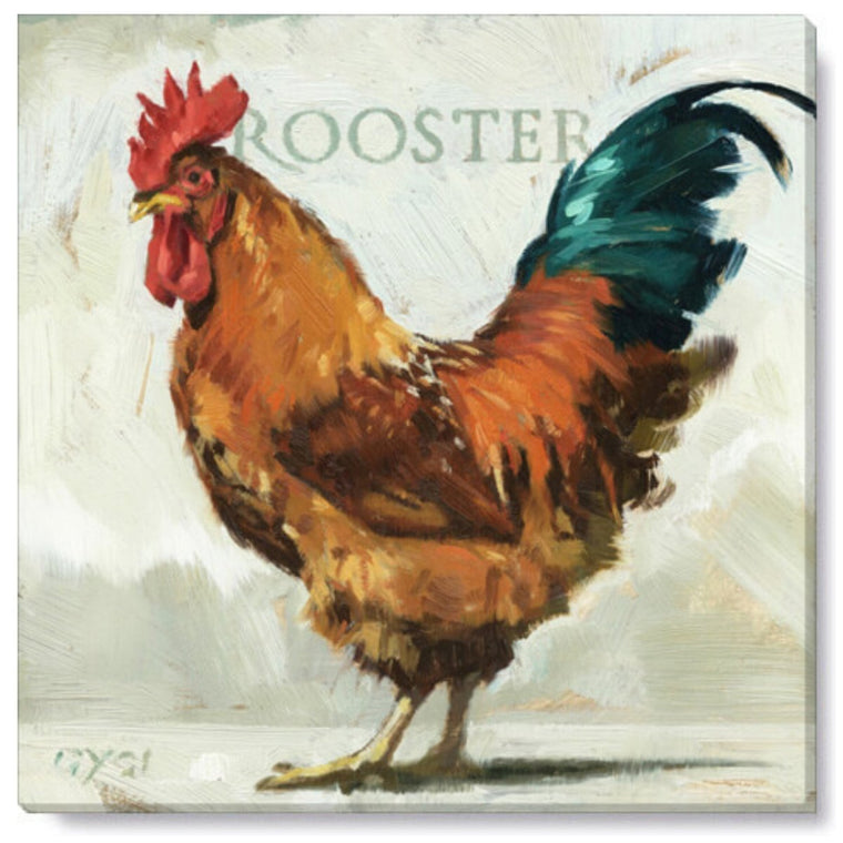 Franklin Delano Roostervelt Rooster Gallery Wrapped Canvas Wall Art - 5" to 48" Sizes | Farmhouse World