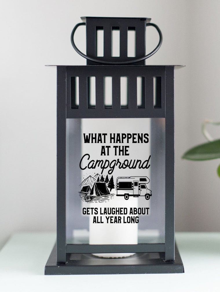 Funny Camping Lantern - Black | Farmhouse World