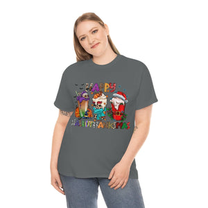 Funny Happy Hallothanksmas Coffee Lover Western Tee | Farmhouse World
