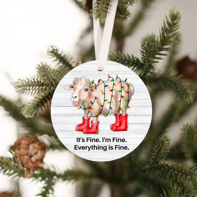 Funny Sheep Christmas Ornament | Farmhouse World