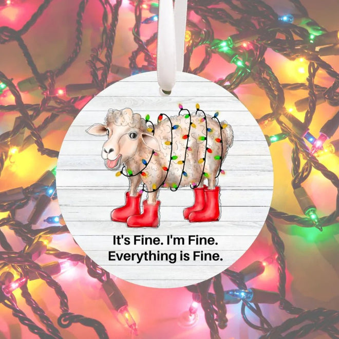 Funny Sheep Christmas Ornament | Farmhouse World