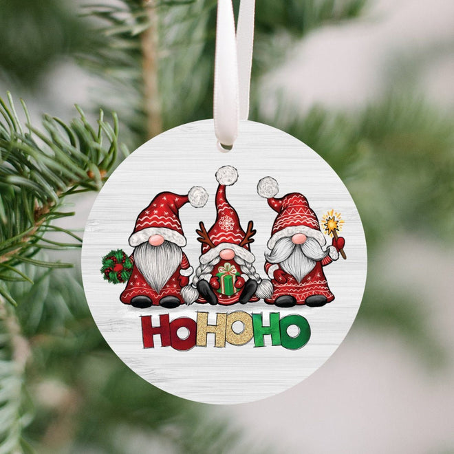 Gnome Christmas Ornament HO HO HO | Farmhouse World
