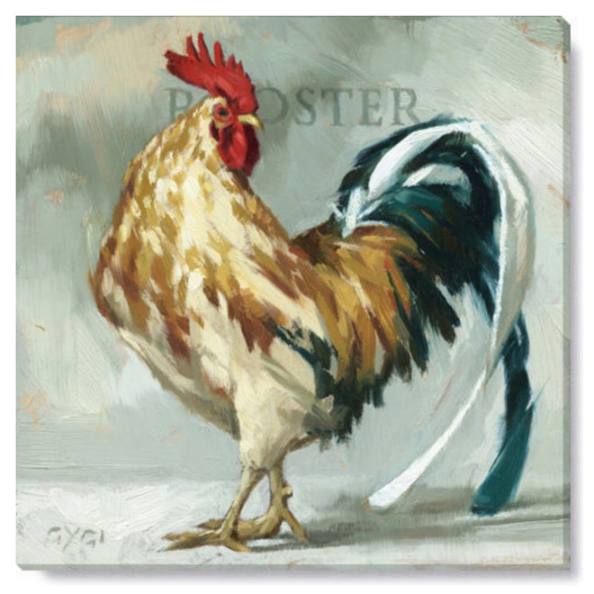 Gregory Peck Rooster Gallery Wrapped Canvas Wall Art - 5" to 48" Sizes | Farmhouse World