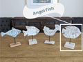 Handcarved Wooden Angel Fish Statue | Farmhouse World
