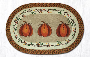 Harvest Pumpkin oval braided jute rug