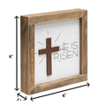 "He is Risen" Wooden Sign Shelf Sitter 6" | Farmhouse World