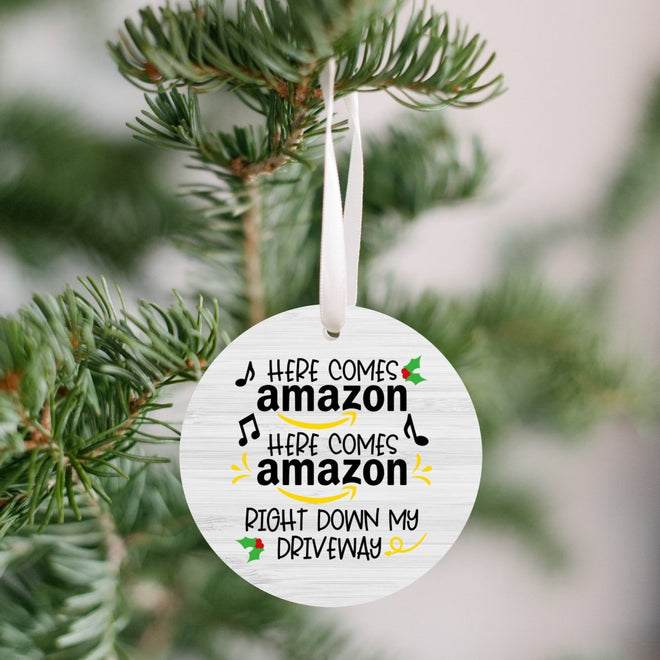 Here Comes Amazon Funny Christmas Ornament | Farmhouse World
