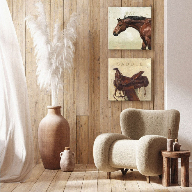 Horse Saddle Gallery Wrapped Canvas Art - 5" to 48" Sizes | Farmhouse World