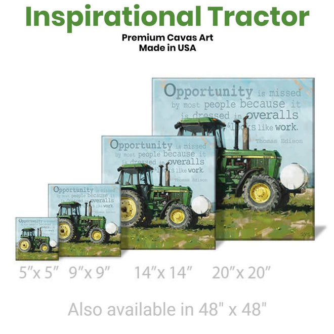Inspirational Tractor / Farmer Gallery Wrapped Canvas Wall Art - 5" to 48" Sizes | Farmhouse World