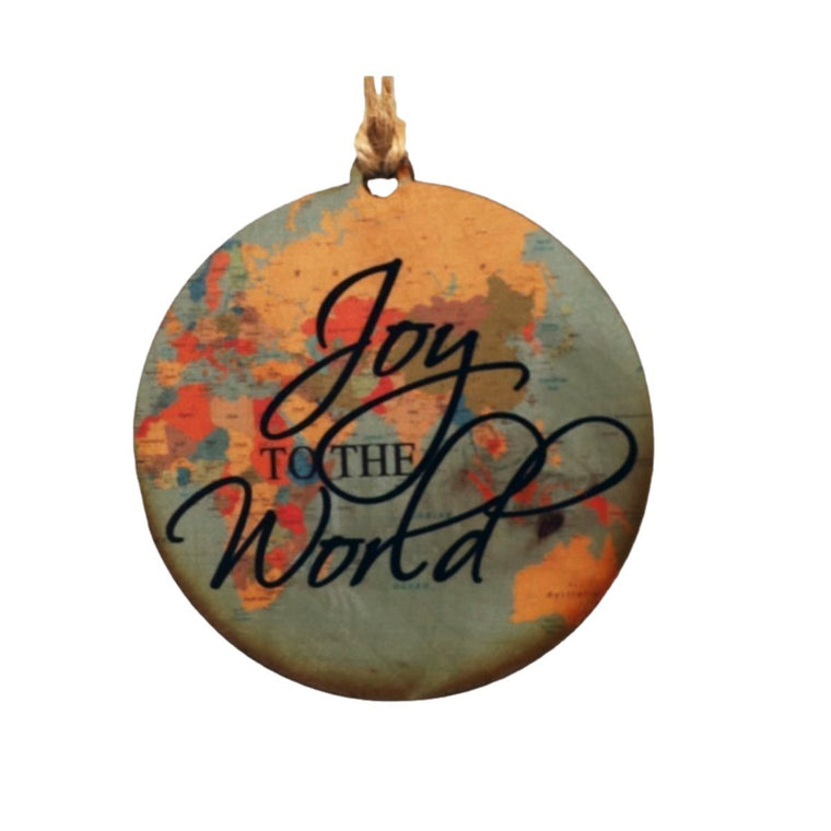 Joy To The World Map Christmas Ornament | Farmhouse World