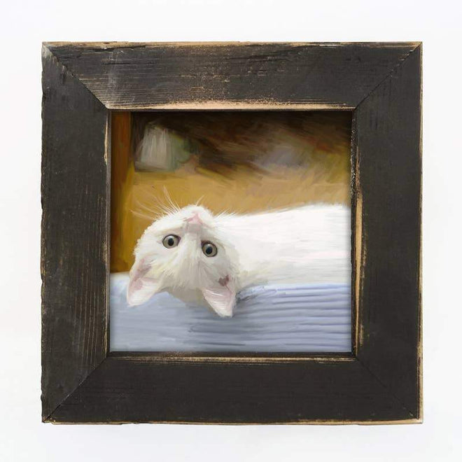 Kitten Print Framed in Reclaimed Barnwood 8" | Farmhouse World