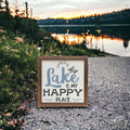 "Lake is my Happy Place" Sign 6" | Farmhouse World