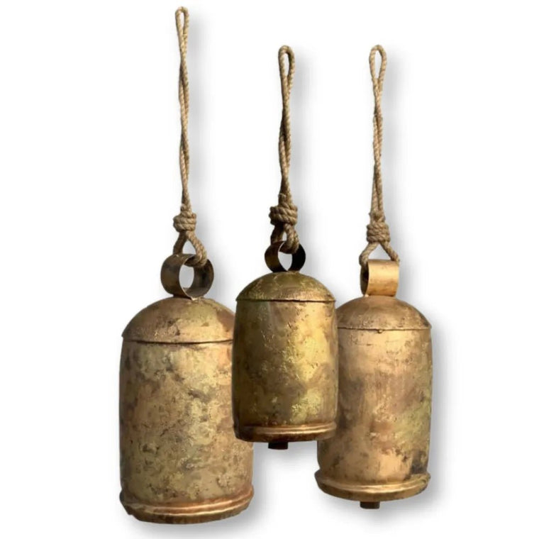 oversized gold cathedral bells rustic farmhouse christmas decor