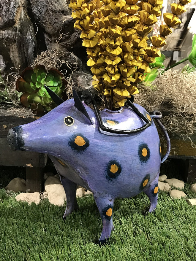 Patches the Blue Pig Watering Can for Indoor or Outdoor Use | Farmhouse World