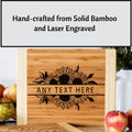 Personalized 2-Tone Bamboo Cutting Board with Sunflowers | Farmhouse World