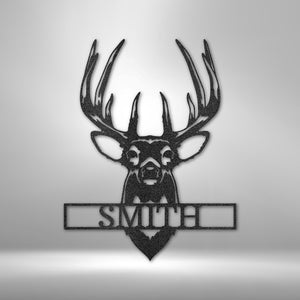 Personalized Buck Deer Mount - Steel Sign | Farmhouse World