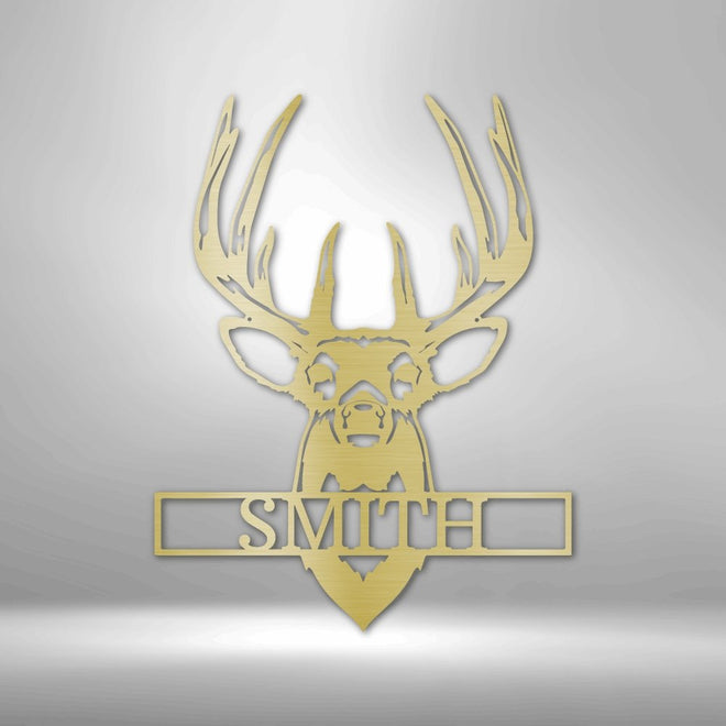 Personalized Buck Deer Mount - Steel Sign | Farmhouse World