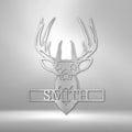 Personalized Buck Deer Mount - Steel Sign | Farmhouse World
